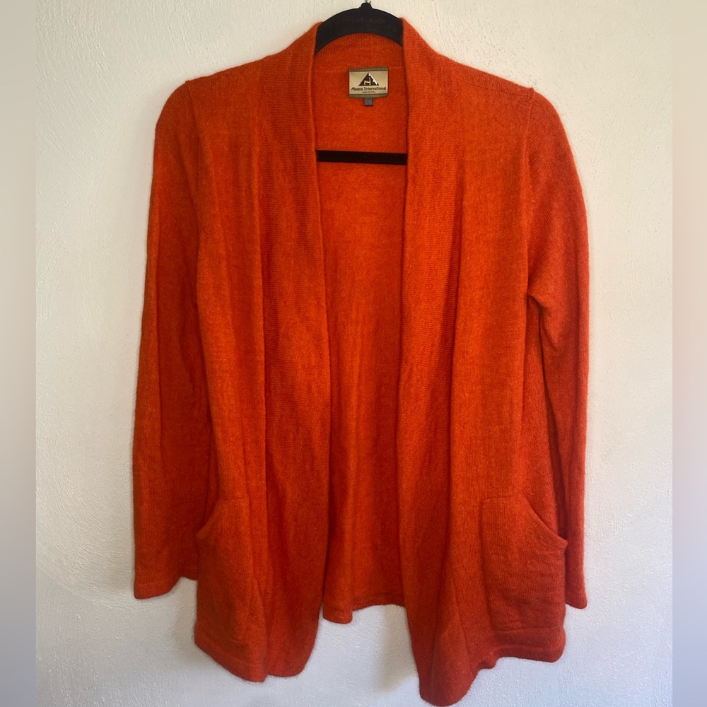 Alpaca international pure baby alpaca orange/red sweater
